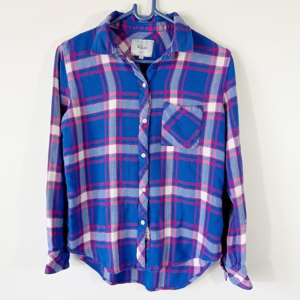 Rails Long Sleeve Button Down Shirt Blue Red White Women’s Small